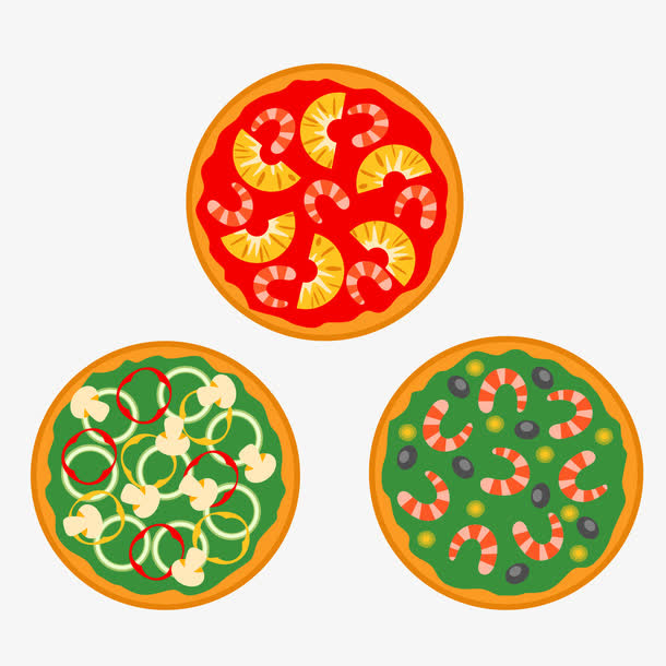 美味披萨俯视图矢量素材免抠