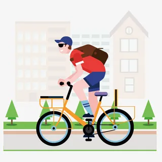 春天  郊游  骑行  一个人免抠