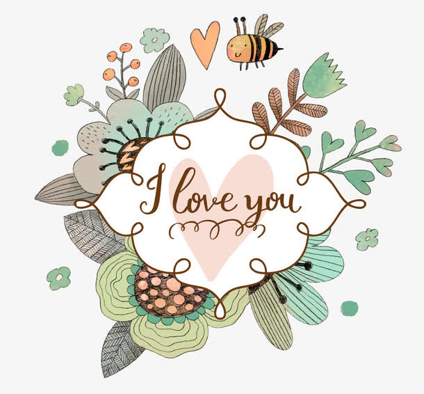 手绘植物花卉花框免抠