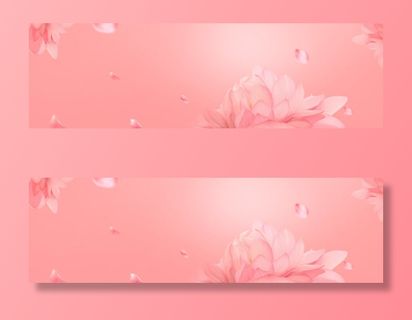 唯美粉色花朵背景免抠