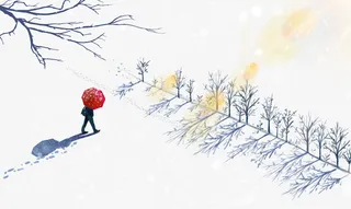 冬天雪地元素背景图片