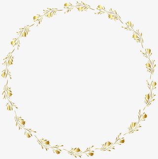 圆形花卉底纹法式边框PNG图片免抠