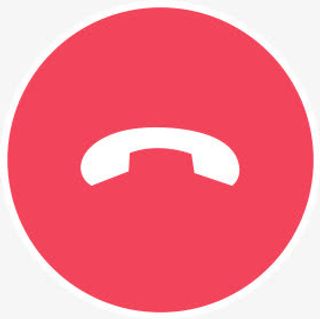 红色底纹电话标识免抠