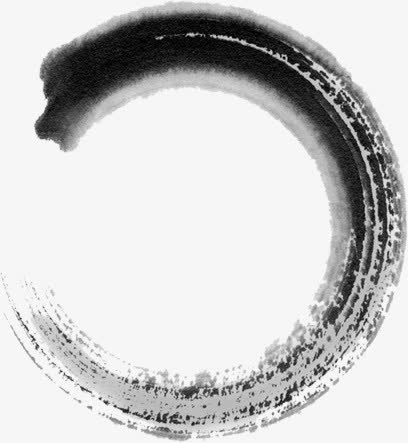 墨迹黑色半圆中秋免抠