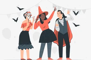 万圣节扁平化人物素材免抠
