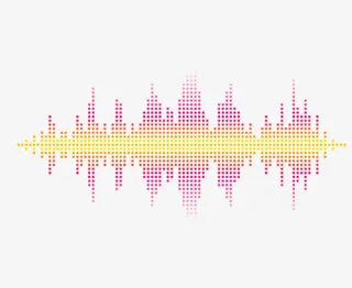 玫红色像素声波曲线PNG图片免抠