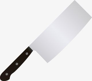 手绘不锈钢菜刀插图免抠