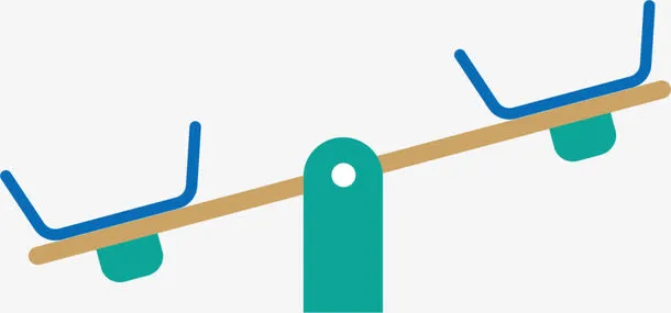 绿色扁平游乐场跷跷板免抠