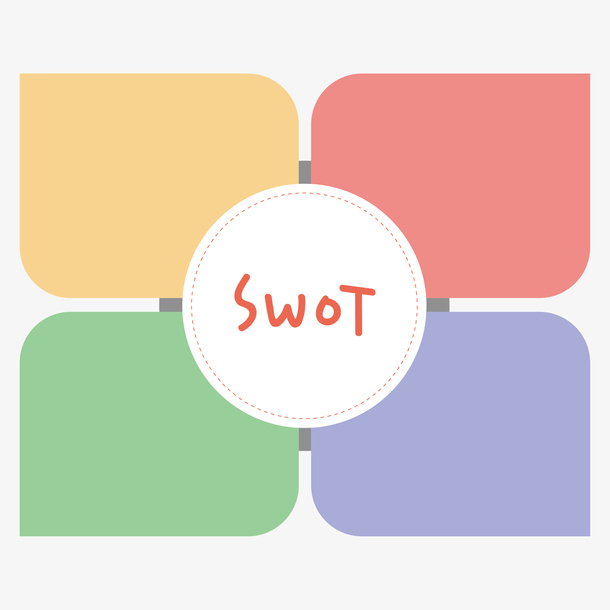 swot分析法彩色ppt分类图免抠