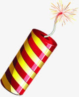 炮竹主题新年海报免抠