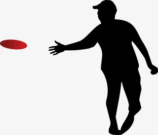 体育运动飞盘剪影矢量素材免抠