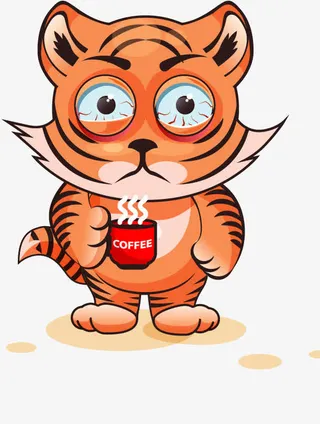 喝咖啡的老虎免抠