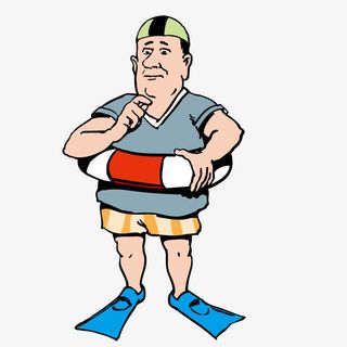 套着游泳圈的男人免抠