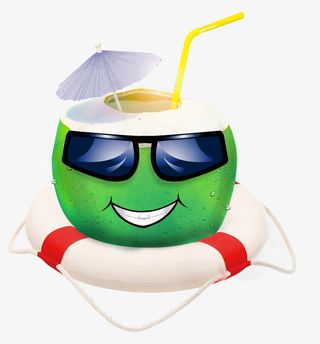 夏日送椰青送清凉免抠