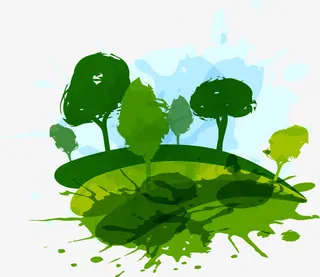 水彩手绘草地草坪免抠