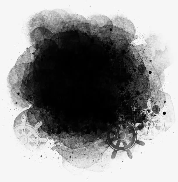 墨迹花朵光效图片免抠