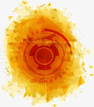 黄色水彩科技背景