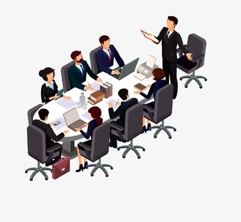 2.5D等距办公工作场景开会会议免抠