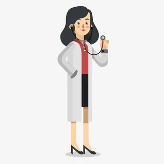拿着听诊器的女医生免抠