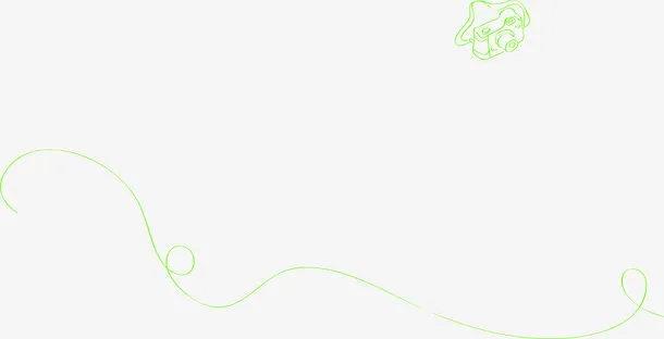 绿色手绘清新线条春天免抠