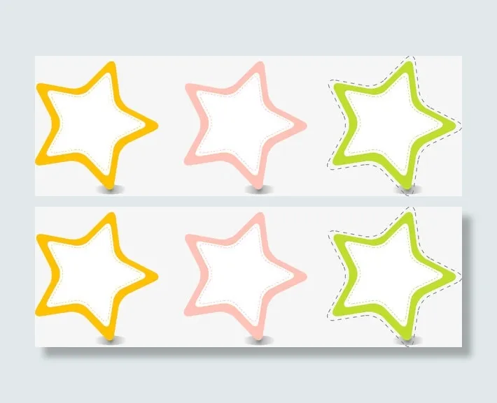 彩色星星边框免抠