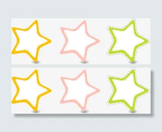彩色星星边框免抠