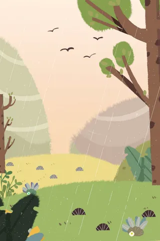 春雨连绵的风景高清