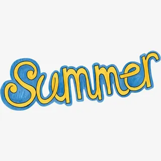 夏季英文艺术字免抠