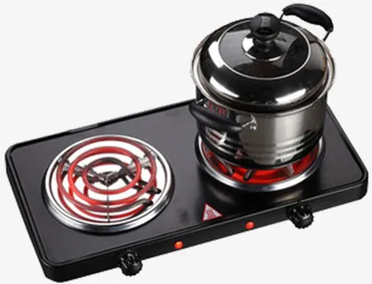 双头加热黑色电热炉免抠