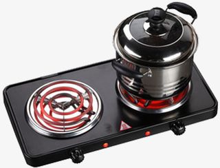 双头加热黑色电热炉免抠