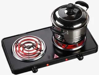 双头加热黑色电热炉免抠