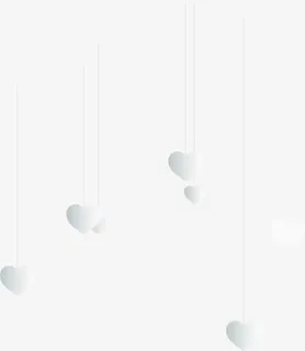 白色爱心吊坠七夕情人节免抠