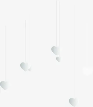 白色爱心吊坠七夕情人节免抠