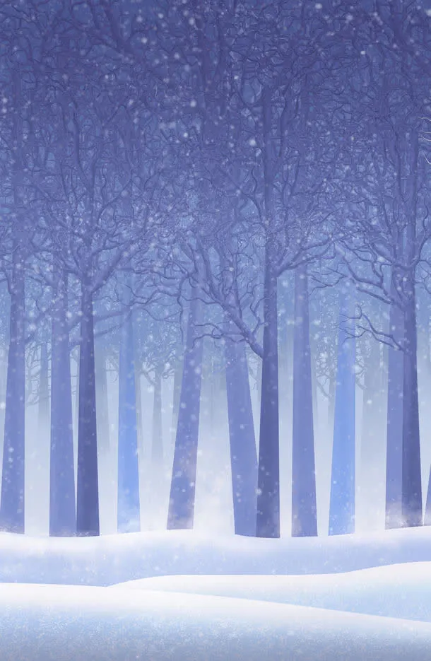 树林雪地免抠