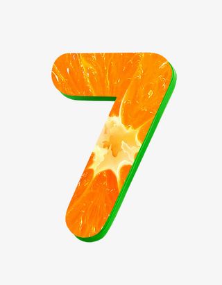橙子字母数字7免抠