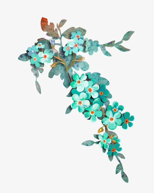 清新手绘水彩梅花免抠