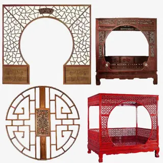 博古架玄关免抠