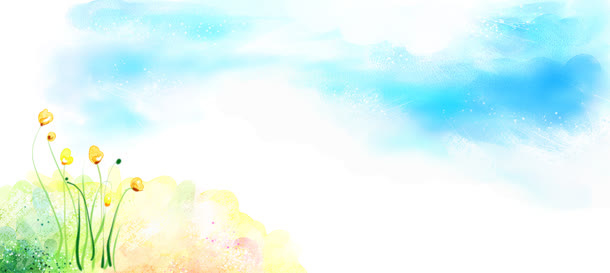 韩国手插画清新背景banner