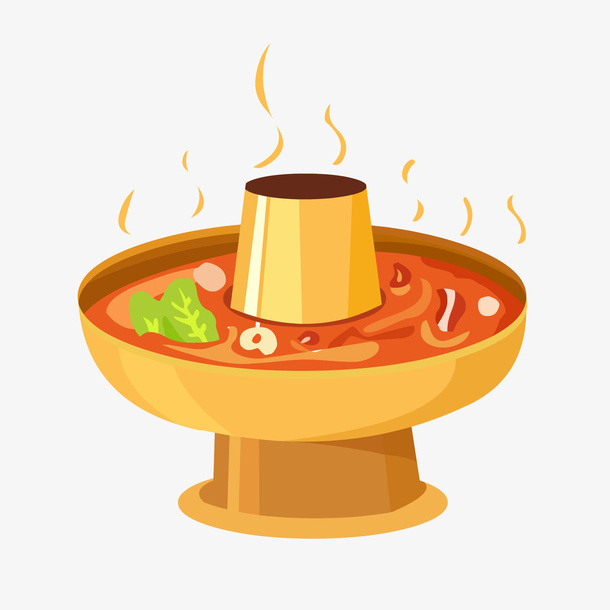 冬季热气腾腾的美食火锅免抠元素免抠