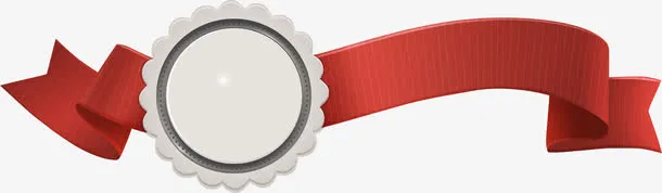 简约红色条幅免抠