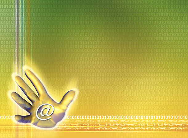 手掌与数字符号创意科技背景高清