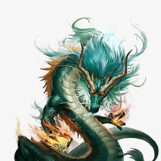 蓝色飞龙游戏素材免抠