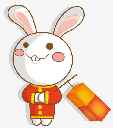 中秋活动打着灯笼的兔子免抠