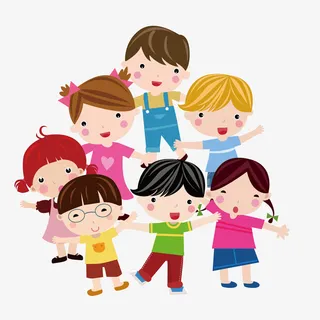 卡通一群可爱的小朋友免抠