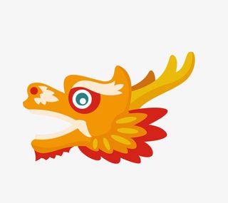 二月二龙抬头卡通装饰中国龙海报免抠