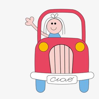 开车招手的女司机免抠