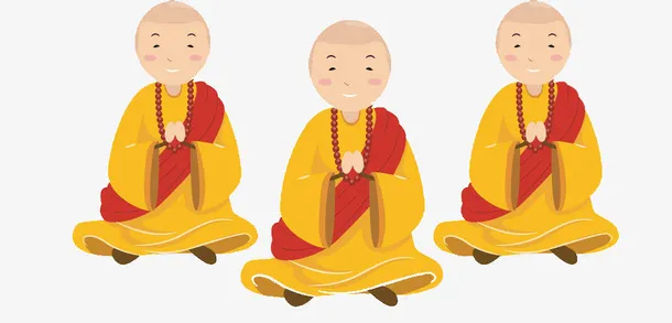 扁平风僧人念经免抠