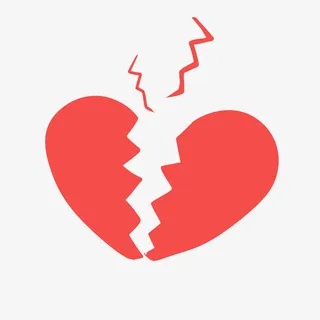 红色圆形心形裂缝情人节元素免抠