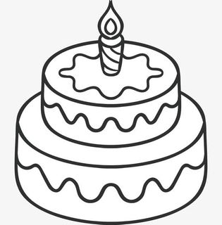 二层生日蛋糕简笔画免抠