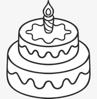 二层生日蛋糕简笔画免抠